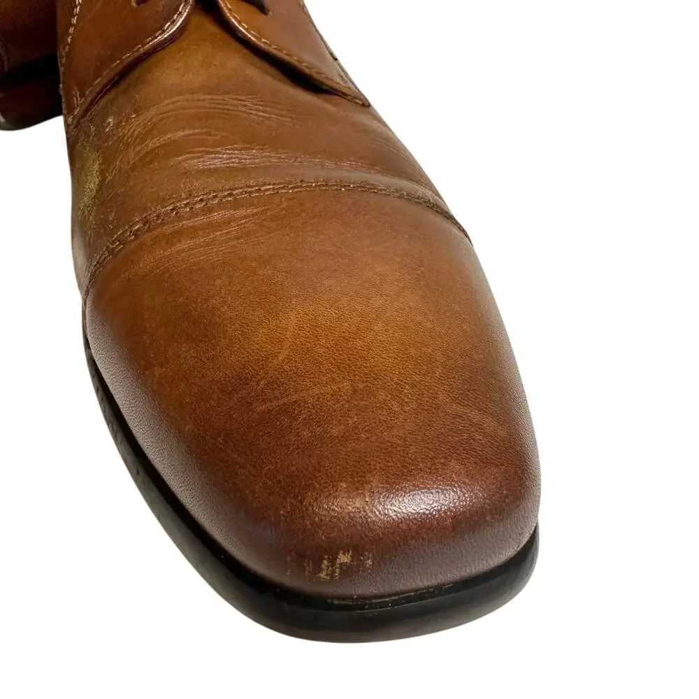 Florsheim Men’s Leather Cognac Brown Lace Up Cap Toe‎ Oxford Size 10D
